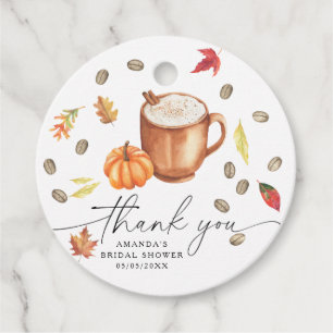 Coffee Pumpkin Thank you Bridal shower  Favor Tags