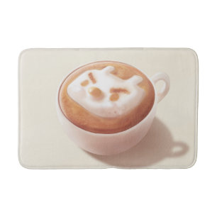 Coffee Pun: Iron T Foaming With Feelings Art Bath Mat