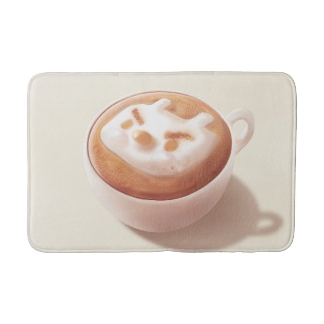 Coffee Pun: Iron T Foaming With Feelings Art Bath Mat (Front)