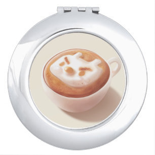Coffee Pun: Iron T Foaming With Feelings Art Compact Mirror
