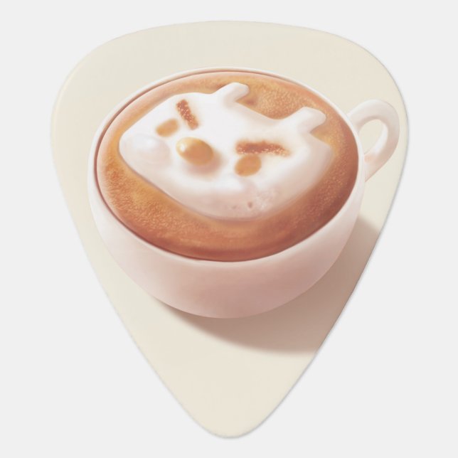 Coffee Pun: Iron T Foaming With Feelings Art Guitar Pick (Front)