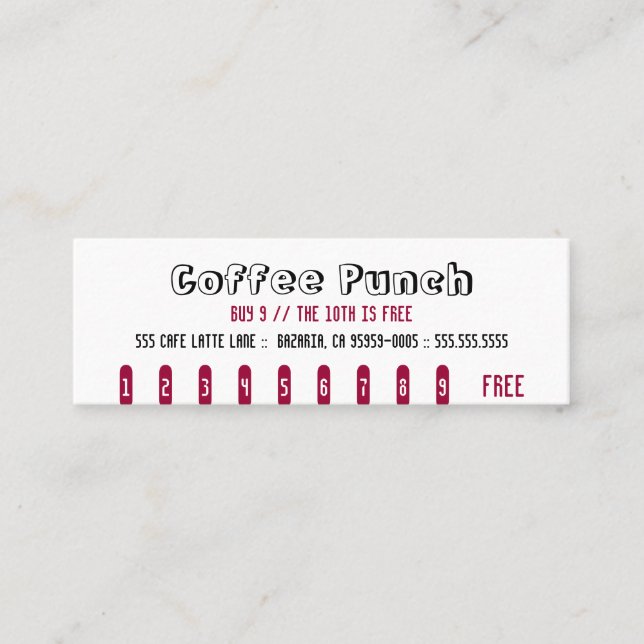 Coffee Punch Card (Front)