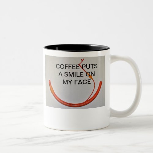 COFFEE PUTS A SMILE ON MY FACE Two_Tone COFFEE MUG