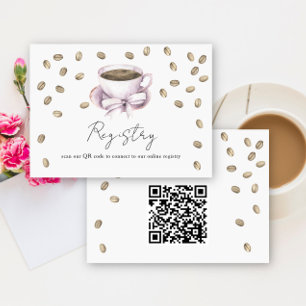 Coffee QR Code Bridal Shower Registry Enclosure Card