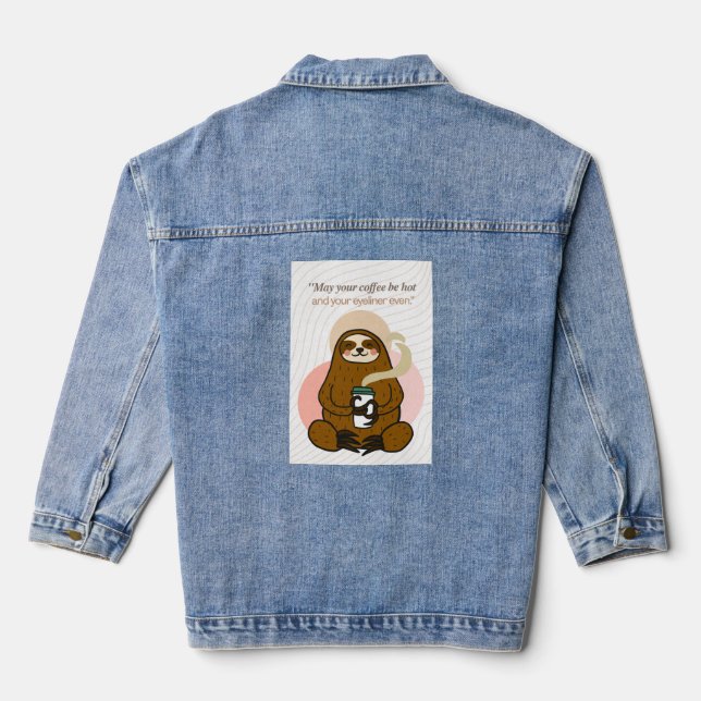  coffee quote  denim jacket (Back)