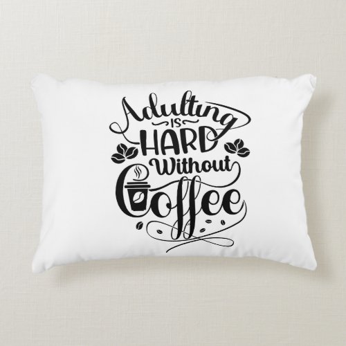 Coffee Quote Element Design Vector Accent Pillow