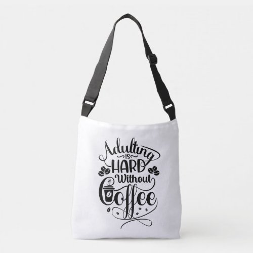 Coffee Quote Element Design Vector Crossbody Bag