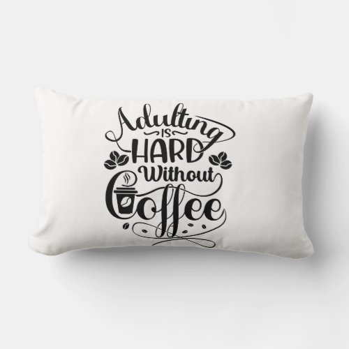 Coffee Quote Element Design Vector Lumbar Pillow