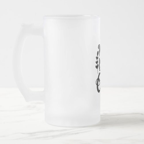 Coffee Quote Element Frosted Glass Beer Mug