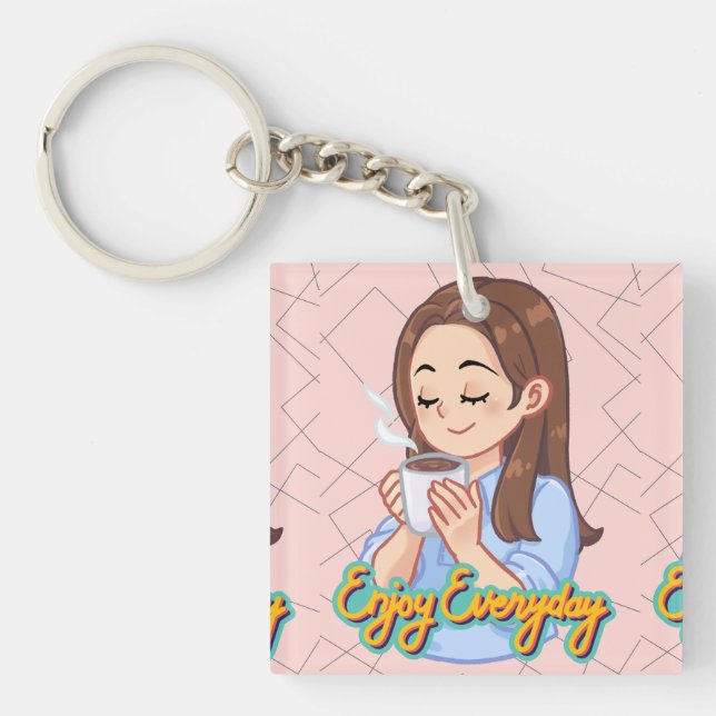  coffee quote  keychain (Front)
