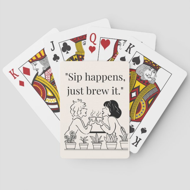 coffee quote  poker cards (Back)
