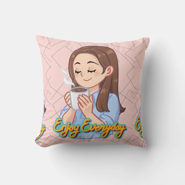  coffee quote  throw pillow (Front)