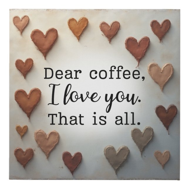 Coffee Quote Wall Art Faux Wrapped Canvas Print (Front)