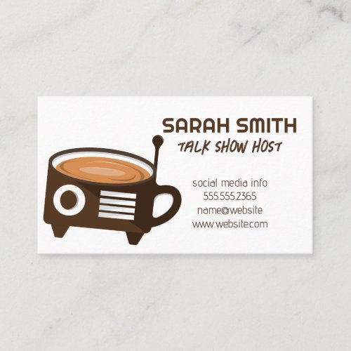 Coffee Radio Logo  Podcast Talk Show Host Business Card