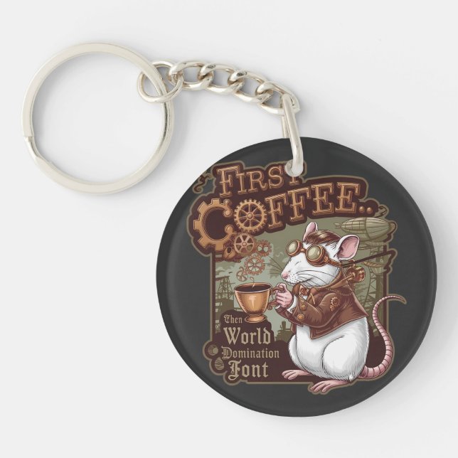 Coffee Rat Keychain (Front)