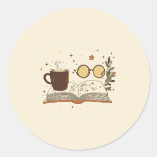 Coffee Reading Glasses Sticker
