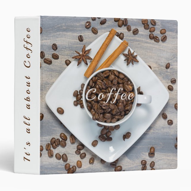 Coffee Recipes modern  3 Ring Binder (Front/Spine)