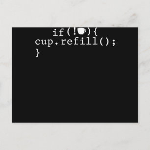 Coffee Refill Smart Coding Software Engineer Announcement Postcard
