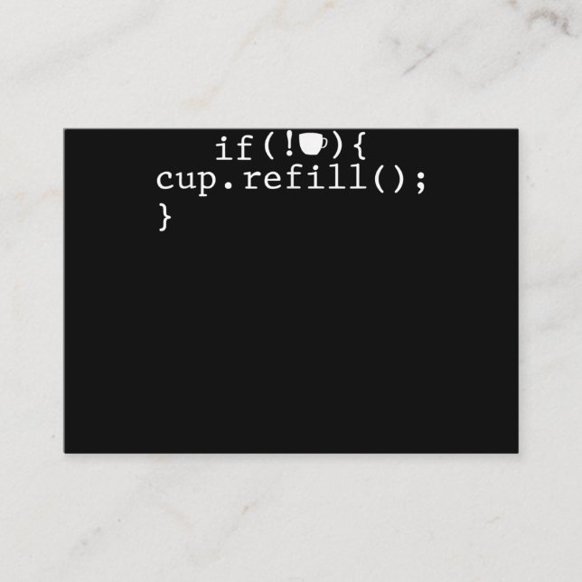 Coffee Refill Smart Coding Software Engineer Enclosure Card (Front)