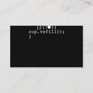 Coffee Refill Smart Coding Software Engineer Enclosure Card