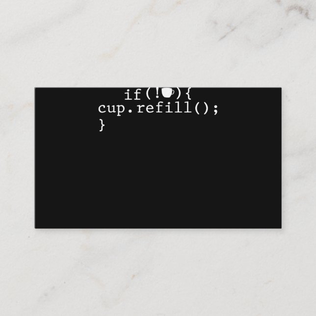 Coffee Refill Smart Coding Software Engineer Enclosure Card (Front)
