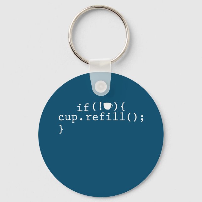 Coffee Refill Smart Coding Software Engineer Keychain (Front)