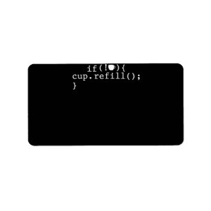 Coffee Refill Smart Coding Software Engineer Label