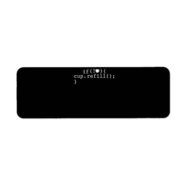 Coffee Refill Smart Coding Software Engineer Label (Front)