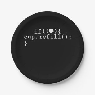 Coffee Refill Smart Coding Software Engineer Paper Plates