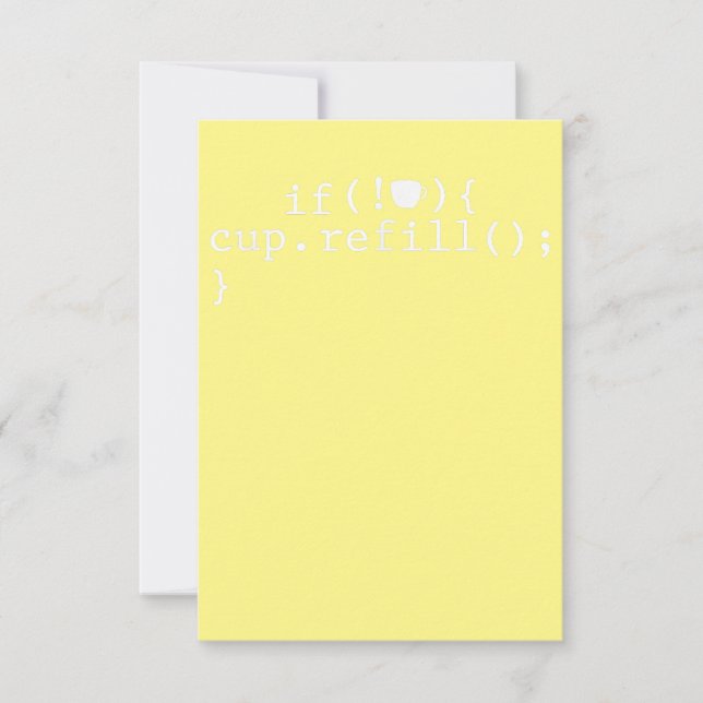 Coffee Refill Smart Coding Software Engineer Thank You Card (Front)