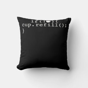 Coffee Refill Smart Coding Software Engineer Throw Pillow