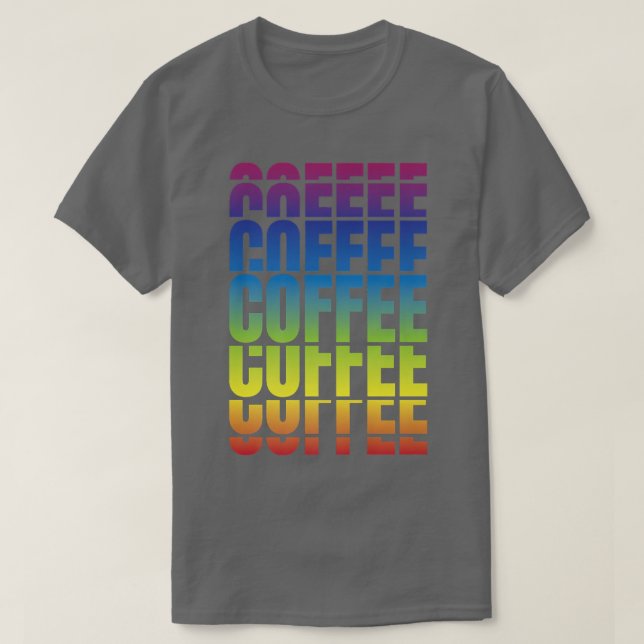 Coffee Repeat Pattern Caffeinated Retro Vibrant Co T-Shirt (Design Front)