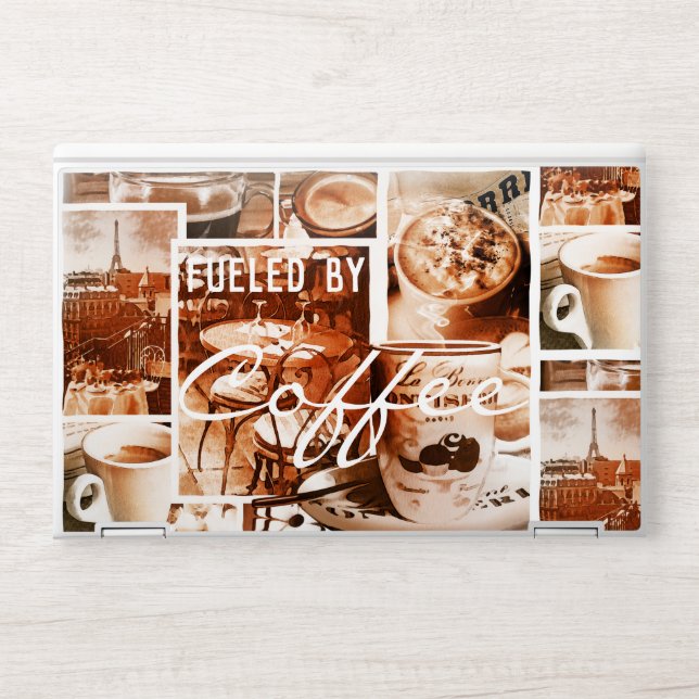 Coffee Retro Collage Paris Laptop Skin (Front)