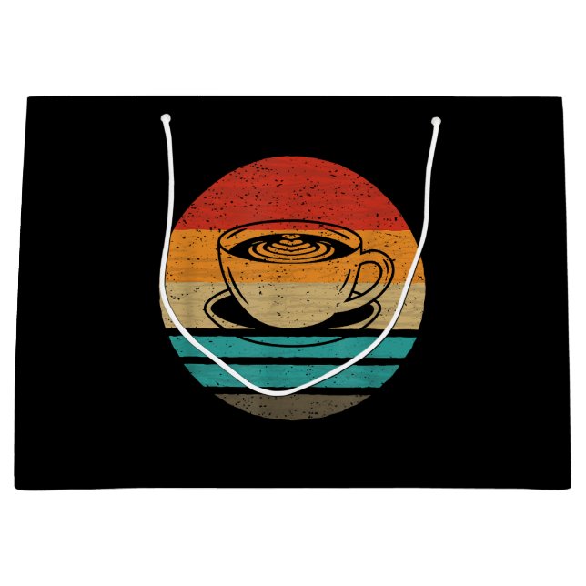 Coffee Retro Style Vintage Large Gift Bag (Front)