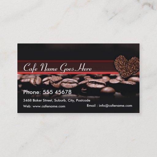 Customizable Coffee Rewards Card Business Cards