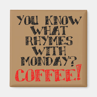 Coffee Rhymes With Monday Funny Fridge Magnet