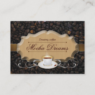 Coffee Rich Brown Beans Chocolate Caramel Business Card