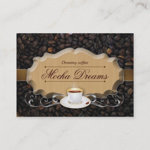 Coffee Business Card Beans Chocolate Caramel