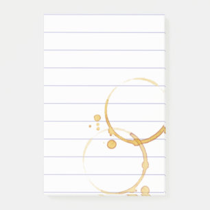 Coffee Ring Stain Lined Caffeine Joke Post-it Notes