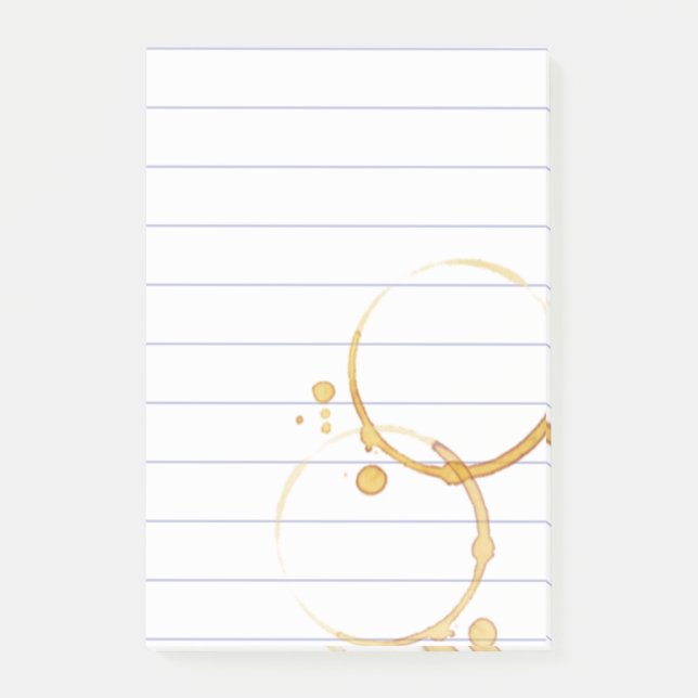 Coffee Ring Stain Lined Caffeine Joke  Post-it Notes (Front)