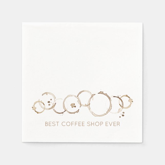 Coffee Rings BEST COFFEE EVER Business Fun Napkins (Front)