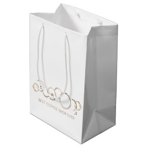 Coffee Rings BUSINESS NAME Coffee Shop Fun Medium Gift Bag