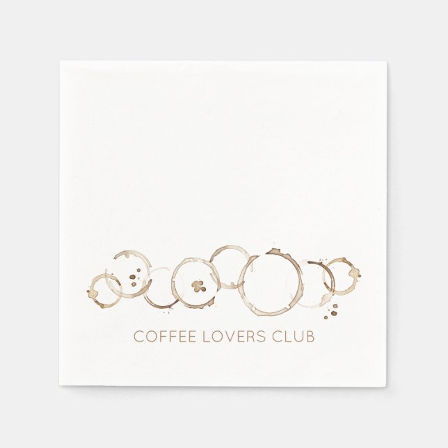 Coffee Rings COFFEE LOVERS CLUB Artisan Fun Napkins (Front)