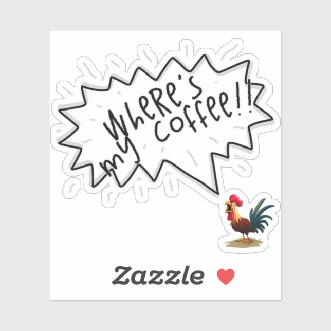 Coffee Rooster Sticker (Sheet)