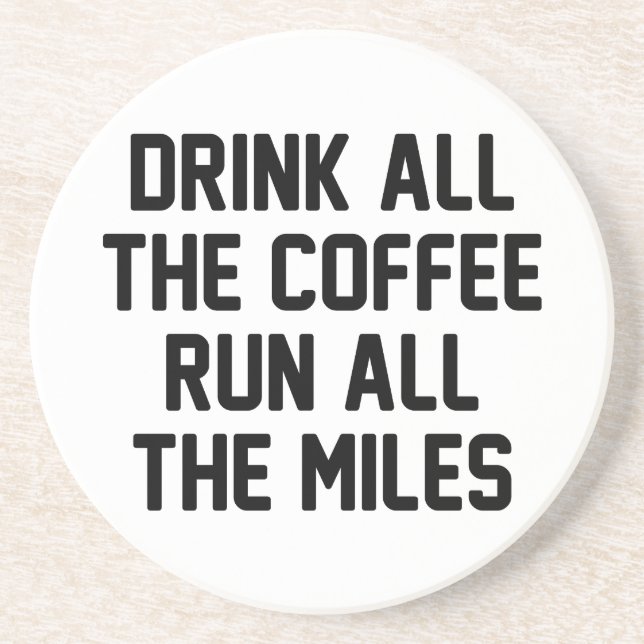 Coffee & Run Drink Coaster (Front)