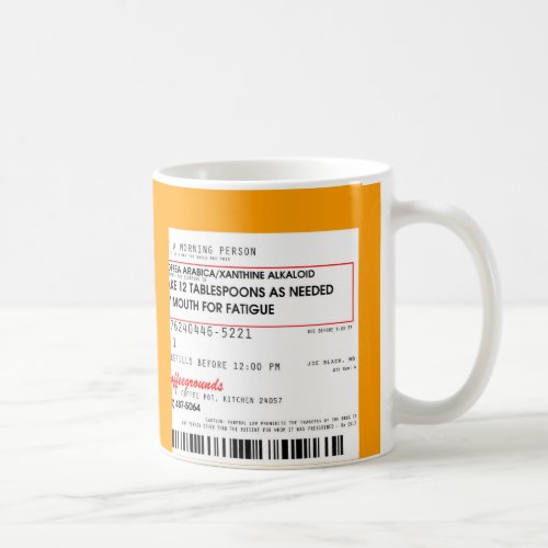 Coffee Rx Prescription Coffee Mug