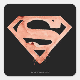 Coffee S Symbol - Red Square Sticker