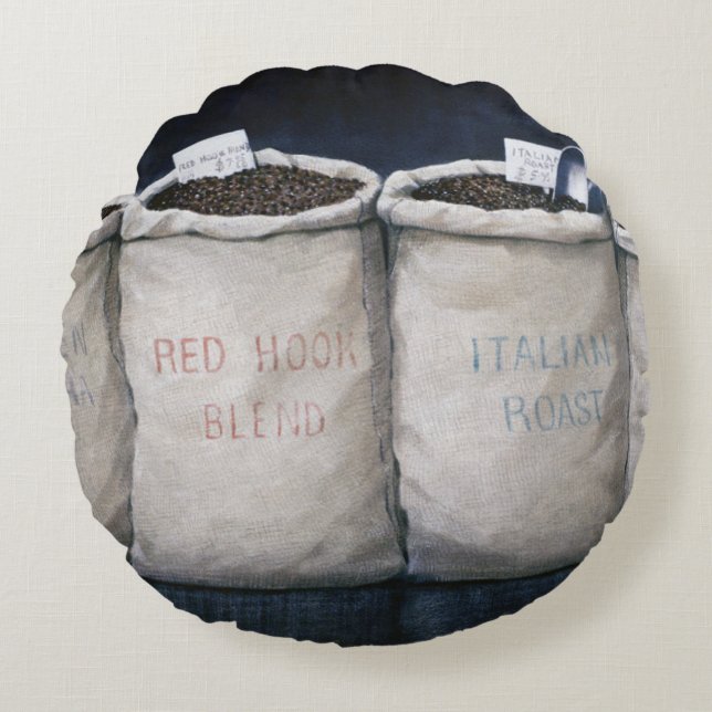 Coffee Sacks 1990 Round Pillow (Front)