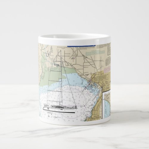 Coffee Sailboat Mug with Navigation Chart