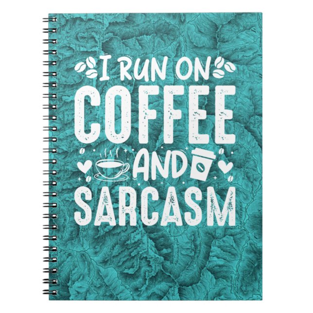 Coffee Sarcasm Topographic Map Blue Notebook (Front)